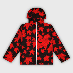 Ветровка с капюшоном женская Осенние листья, цвет: 3D-белый