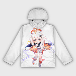 Ветровка с капюшоном женская Паймон из Genshin Impact, цвет: 3D-белый