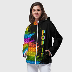 Ветровка с капюшоном женская ИГРУШКА POP it ПОП-ИТ, цвет: 3D-белый — фото 2