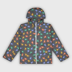 Ветровка с капюшоном женская Аксолотль паттерн, цвет: 3D-белый