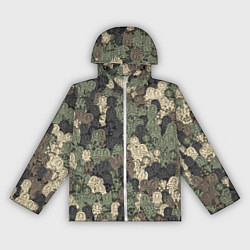 Ветровка с капюшоном женская Камуфляж из матрёшек, цвет: 3D-белый