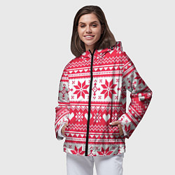 Ветровка с капюшоном женская Новогодний уют, цвет: 3D-черный — фото 2