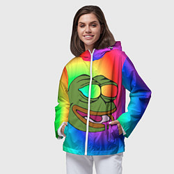 Ветровка с капюшоном женская Pepe rainbow, цвет: 3D-белый — фото 2