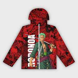 Ветровка с капюшоном женская Ророноа Зоро, One Piece, цвет: 3D-белый
