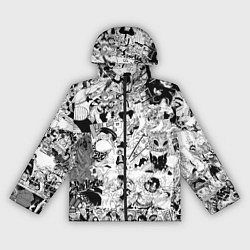 Ветровка с капюшоном женская One Piece Манга страницы, цвет: 3D-черный