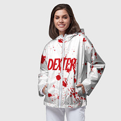 Ветровка с капюшоном женская Dexter logo Декстер брызги крови, цвет: 3D-белый — фото 2