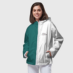 Ветровка с капюшоном женская ИГРА В КАЛЬМАРА РУС ЛОГО, цвет: 3D-белый — фото 2