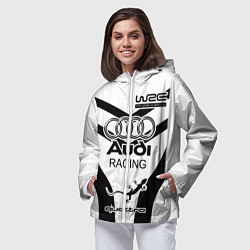 Ветровка с капюшоном женская Audi Quattro, цвет: 3D-белый — фото 2