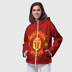 Ветровка с капюшоном женская Manchester United F C, цвет: 3D-белый — фото 2