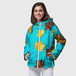 Ветровка с капюшоном женская Кленовый листочек, цвет: 3D-белый — фото 2