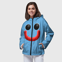 Ветровка с капюшоном женская Huggy Waggy smile, цвет: 3D-черный — фото 2