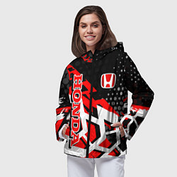 Ветровка с капюшоном женская Honda Хонда, цвет: 3D-черный — фото 2