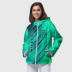 Ветровка с капюшоном женская Нилетто Niletto лого, цвет: 3D-белый — фото 2