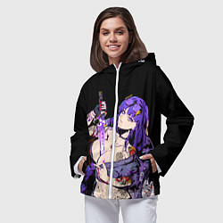 Ветровка с капюшоном женская Сегун Райден балл модная с мечом genshin impact, цвет: 3D-белый — фото 2