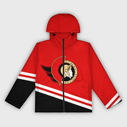 Ветровка с капюшоном женская Оттава Сенаторз, цвет: 3D-черный