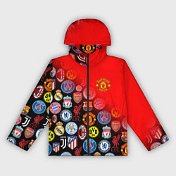 Ветровка с капюшоном женская МАНЧЕСТЕР ЮНАЙТЕД FCMU, цвет: 3D-черный