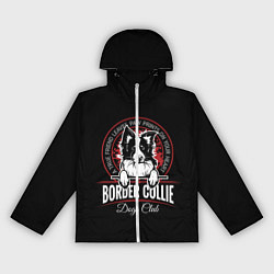 Ветровка с капюшоном женская Бордер-Колли Border Collie, цвет: 3D-белый