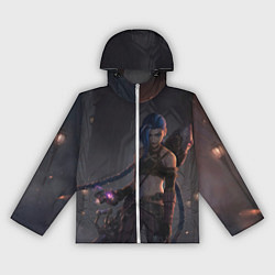 Ветровка с капюшоном женская Дерзкая Джинкс, цвет: 3D-белый