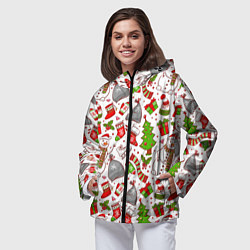 Ветровка с капюшоном женская Новый Год!, цвет: 3D-черный — фото 2