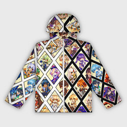 Ветровка с капюшоном женская GENSHIN IMPACT ГЕНШИН ИМПАКТ ВСЕ ПЕРСОНАЖИ, цвет: 3D-белый