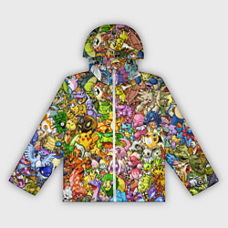 Ветровка с капюшоном женская ПОКЕМОНЫ В ПИКСЕЛЯХ PIXEL POKEMON, цвет: 3D-белый
