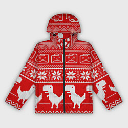 Ветровка с капюшоном женская Вязаный принт, цвет: 3D-черный