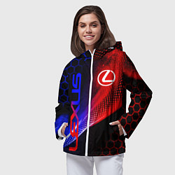 Ветровка с капюшоном женская LEXUS ЛЕКСУС NEON НЕОН, цвет: 3D-белый — фото 2