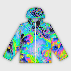 Ветровка с капюшоном женская ААА яркий узор, цвет: 3D-белый