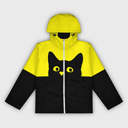 Ветровка с капюшоном женская Котик голова кота, цвет: 3D-белый