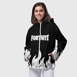 Ветровка с капюшоном женская Fortnite Огонь, цвет: 3D-белый — фото 2