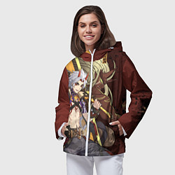 Ветровка с капюшоном женская ДЕМОН АРАТАКИ ИТТО, цвет: 3D-белый — фото 2