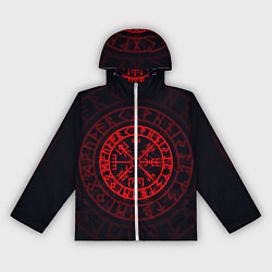 Ветровка с капюшоном женская Красный Вегвизир, цвет: 3D-белый