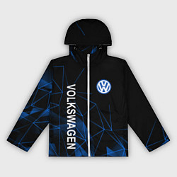 Ветровка с капюшоном женская Volkswagen, Фольцваген Геометрия, цвет: 3D-белый