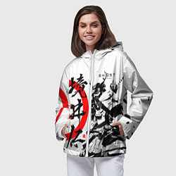 Ветровка с капюшоном женская Ghost of Tsushima Самурай, цвет: 3D-белый — фото 2