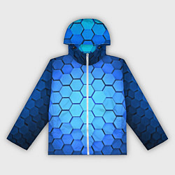 Ветровка с капюшоном женская Неоновые 3D ПЛИТЫ, цвет: 3D-белый