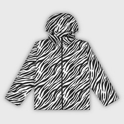 Ветровка с капюшоном женская Чёрно-Белые полоски Зебры, цвет: 3D-черный