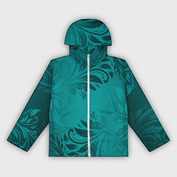 Ветровка с капюшоном женская Малахитовые листья, цвет: 3D-белый
