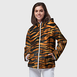 Ветровка с капюшоном женская В шкуре тигра, цвет: 3D-белый — фото 2