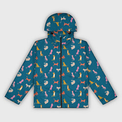 Ветровка с капюшоном женская Тигрята на темном фоне, цвет: 3D-черный