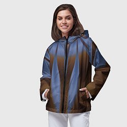 Ветровка с капюшоном женская Орхидея в коричневом Абстракция 541-2-p3-5 Дополне, цвет: 3D-черный — фото 2