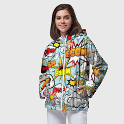 Ветровка с капюшоном женская BoOMbiT, цвет: 3D-белый — фото 2