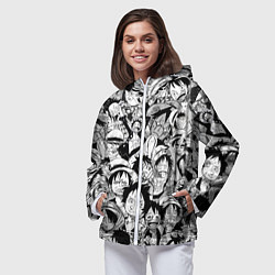 Ветровка с капюшоном женская МАНКИ Д ЛУФФИ ЧЁРНО БЕЛЫЙ, цвет: 3D-белый — фото 2