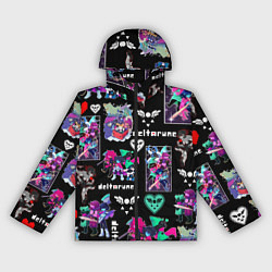 Ветровка с капюшоном женская DELTARUNE PATTERN ART ГЕРОИ ДЕЛЬТАРУН, цвет: 3D-черный