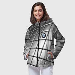 Ветровка с капюшоном женская BMW pattern 2022, цвет: 3D-черный — фото 2