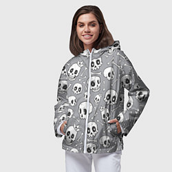 Ветровка с капюшоном женская Skulls & bones, цвет: 3D-белый — фото 2