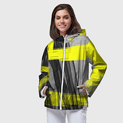 Ветровка с капюшоном женская Коллекция Get inspired! Абстракция Fl-42-167-l-yel, цвет: 3D-белый — фото 2