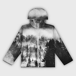 Ветровка с капюшоном женская ТУМАННЫЙ ЛЕС - ТЕМНЫЙ ЛЕС, цвет: 3D-белый