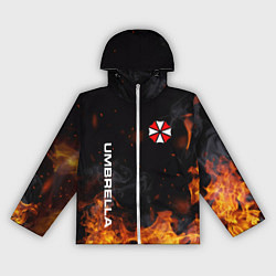 Ветровка с капюшоном женская Umbrella Corporation Огонь, цвет: 3D-белый
