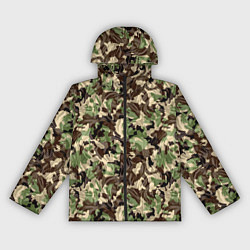 Ветровка с капюшоном женская Мятый Камуфляж, цвет: 3D-черный