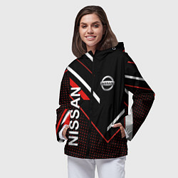 Ветровка с капюшоном женская NISSAN, НИССАН ГЕОМЕТРИЯ, цвет: 3D-черный — фото 2